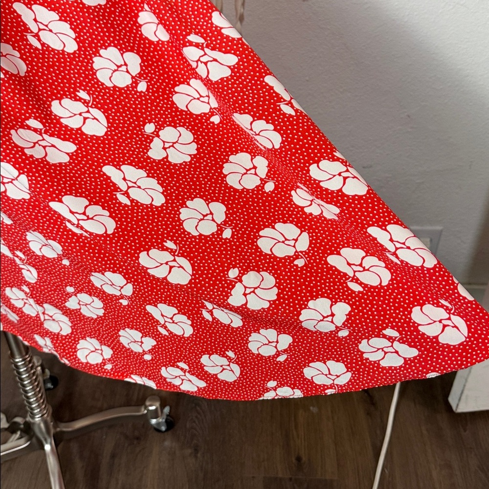 Boden Ruth Coral and White Floral Print Midi Dress Size 16R - Picture 5 of 9